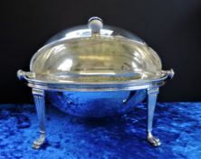 Antique Mappin & Webb Silver Plate Revolving Dome Food Server