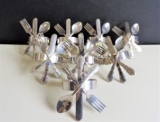 Set of 8 Vintage Silver Plate Napkin Rings
