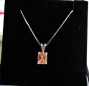 Sterling Silver Gemstone Pendant Necklace New with Gift Box