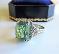 Sterling Silver 4 ct Bi-Colour Sapphire Ring New with Gift Box