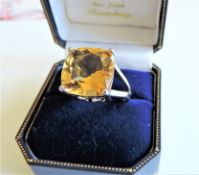 16.5ct Yellow Citrine Ring New with Gift Box