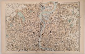 Antique Map 1899 G. W Bacon & Co London East. Not Framed.