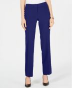 Nine West Solid Flare Leg Trousers Dress Pants, Night Sky, UK Size 6, RRP £76