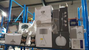 (5G) 13x Mixed Lighting Items. To Include Light Boutique, Lighting Collection, TCP, The Lighting St