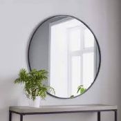 (10C) 1x Native Black Manhattan Round Mirror Medium RRP £108. Unit Has Original Tag Attached.