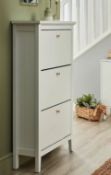 (7G) 1x Hamilton Shoe Cabinet White