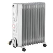 (R16) 5x Items. 1x Stlyec 11 Fin Oil Radiator Heater 2500W. 1x Stylec Flat Fan Heater White 2000W.