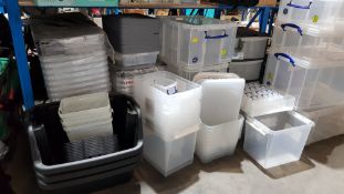 (5C) A Large Quantity Of Mixed Size Storage Items. To Include Really Useful Box & Tontarelli.