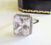 Sterling Silver 6ct Moissanite Gemstone Ring New with Gift Box