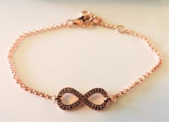 Thomas Sabo Rose Gold CZ Infinity Bracelet New with Gift Box