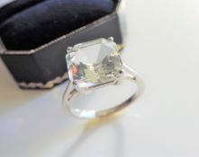 Sterling Silver White Gemstone Ring New with Gift Box