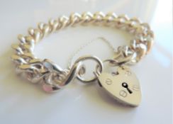 Vintage Sterling Silver Rounded Curb Bracelet 57 grams Birmingham Hallmark Date 1975