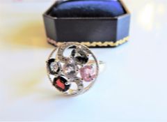 Sterling Silver Multi Gemstone Ring New in Gift Box
