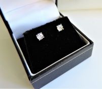 Diamond Stud Earrings New with Gift Box