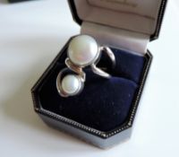 Sterling Silver Cultured Pearl Ring