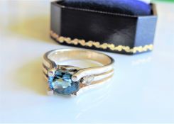 Sterling Silver 1ct Alexandrite & Topaz Ring New with Gift Box