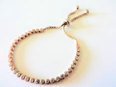 Rose Gold Silver 6ct CZ Toggle Bracelet New with Gift Box