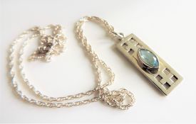 Sterling Silver Topaz Pendant Necklace New with Gift Box