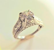 Sterling Silver 2.2ct Moissanite Ring New with Gift Box