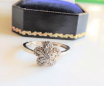 Sterling Silver White Sapphire Ring New with Gift Box