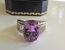 Sterling Silver Amethyst Ring New with Gift Box