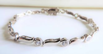 Sterling Silver 3.6ct White Topaz Tennis Bracelet with Gift Box
