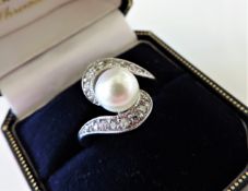Sterling Silver Pearl Ring New with Gift Box