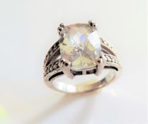 Sterling Silver 6 ct Moissanite Ring New with Gift Box