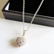 Sterling Silver CZ Heart Pendant with Gift Pouch