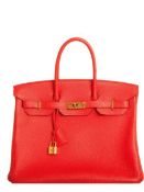 HERMES Capucine Togo Leather Gold Hardware Birkin Hand Bag