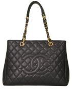CHANEL Quilted Caviar Leather Grand Shopper Shoulder Bag