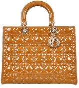 CHRISTIAN DIOR Lady Dior Large Rugan Leather Hand Bag