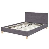 (P8) 1x Metro Upholstered King Bed Grey (3x Boxes In This Lot).