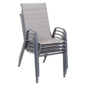 (2P) 4x Andorra Stackable Garden Chairs. (All Units Appear As New).