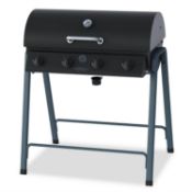 (3H) 1x Texas Barrel 4 Burner Gas BBQ. (Unit Appears Clean, Unused – Unsure If Complete). Fixings P