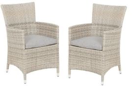 (Mz) 2x Hartman Florence Collection Rattan Dining Chair With 2x Cushion. (Both Units In Original Pa