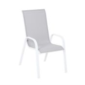 (2P) 5x Malandi Grey Stackable Chair. (All Units Appear As New).