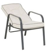 (Mz) 4x Rowly Reclining Garden Chairs With 4x Cushion. (3x Has Some Dirt Marks Top Of Cushion – See