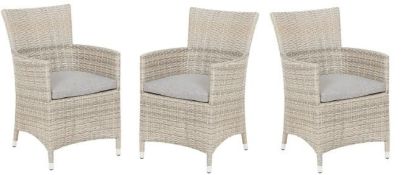 (Mz) 3x Hartman Rattan Chair With 3x Cushion.