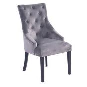 (R2) 3x Annabelle Dining Chair RRP £75. Grey With Chrome Legs. 2x Units With Wooden Legs And Some L