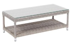 (2I) 1x Hartington Florence Collection Sofa Set Coffee Table. Powder Coated Aluminium Frame. Hand W