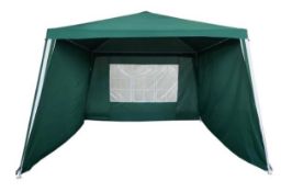 (1E) 1x Gazebo With Side Panels. Powder Coated Steel Frame. (H250x W270x D270cm).