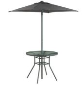 (1C) 1x Andorra Round Table & Parasol RRP £90. Appears Unused & Complete With Fixings.
