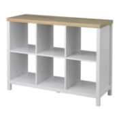 (2M) 1x Living Elements 2x3 Cube Storage Unit With Legs. Oak / White Matt Finish. (H837x W1109x D39