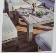(2P) 1x Hartman MAGNA 85cm Square Ceramic Aluminium Table & 2 Stools. All Contents Appear As New,