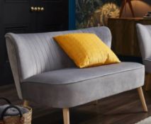 (1A) 1x Cocktail Sofa Grey With 4x Legs. Unit Appears Clean, Unused. (Some Loose Fixings With Lot)