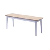 (2L) 1x Hugo 2 Seater Dining Bench. Wood Veneer Natural Bench Seat. Grey Painted Rubber Wood Legs.