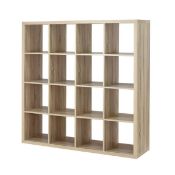 (1A) 1x Living Elements 4x4 Cube Storage Unit Oak Finish RRP £68. (H146x W146x D39cm). This Lot Con