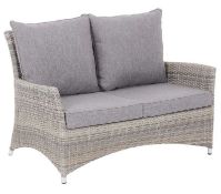 (R3) 1x Hartington Florence Collection 2 Seater Rattan Sofa With 4x Cushion. Unit Appears As New, I