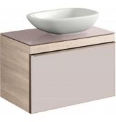 New (F100) Keramag Gerebit 884 mm Natural Beige/Oak Citterio Vanity Unit. RRP £979.99